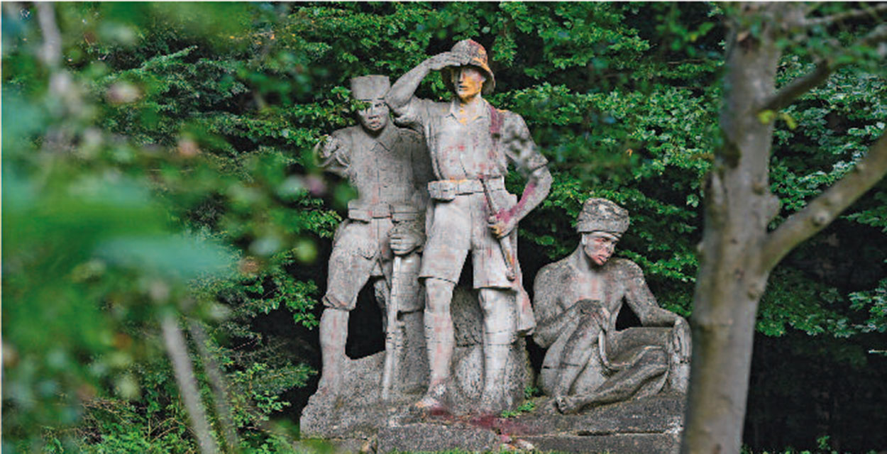 Steinernes Denkmal für einen Kolonialisten 