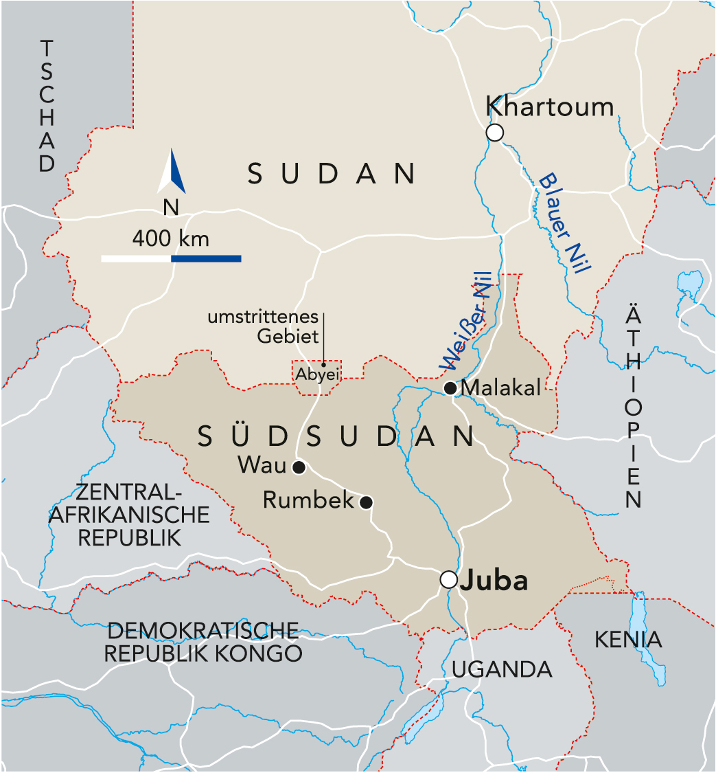 Landkarte Südsudan