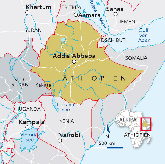 Landkarte von Äthiopien