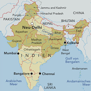 Indien Frauenförderung Karte
