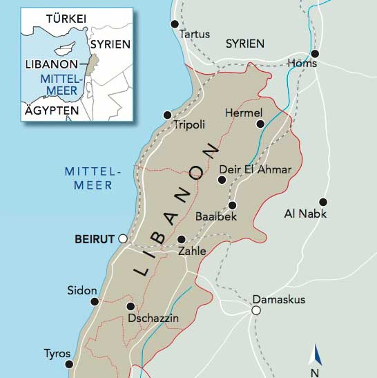 Libanon Unterricht irak Karte