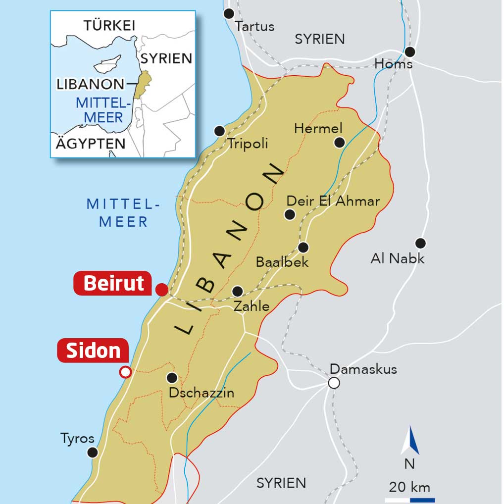 Libanon Bildung Kinder Karte