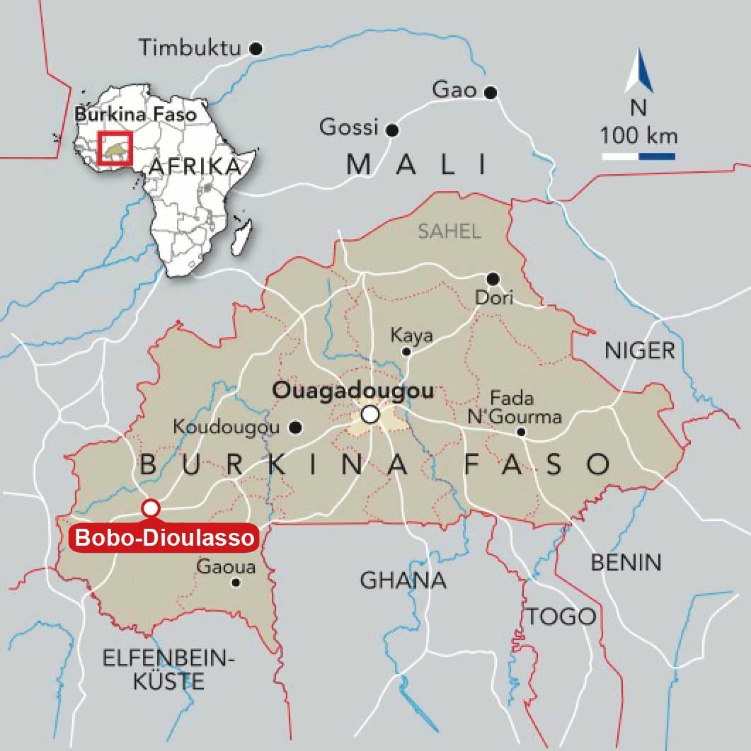 Burkina Faso Haus der Hoffnung karte