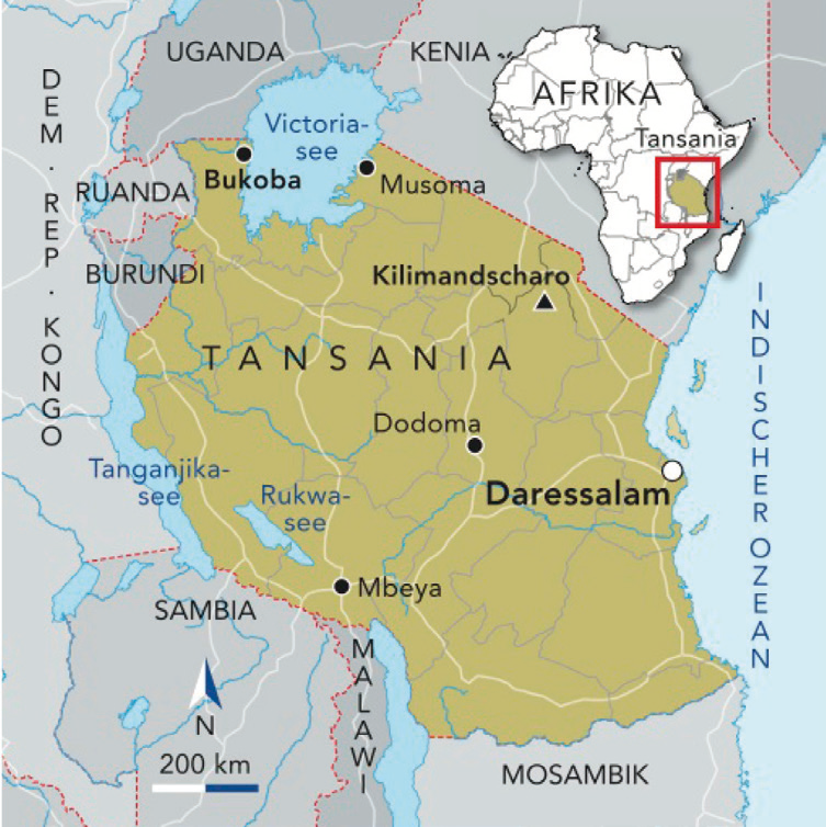 Tansania Inklusion Simama karte