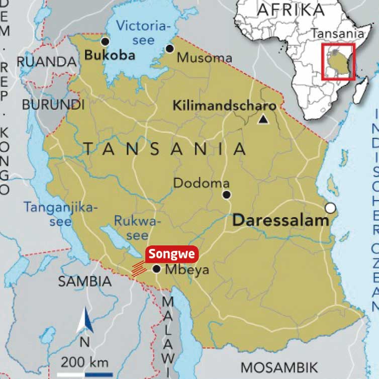 Tansania Inklusion Simama karte
