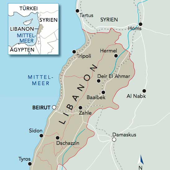 Libanon Beirut Lebensmittel Karte