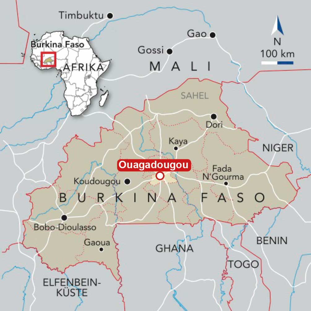 Burkina Faso Katechistenausbildung karte