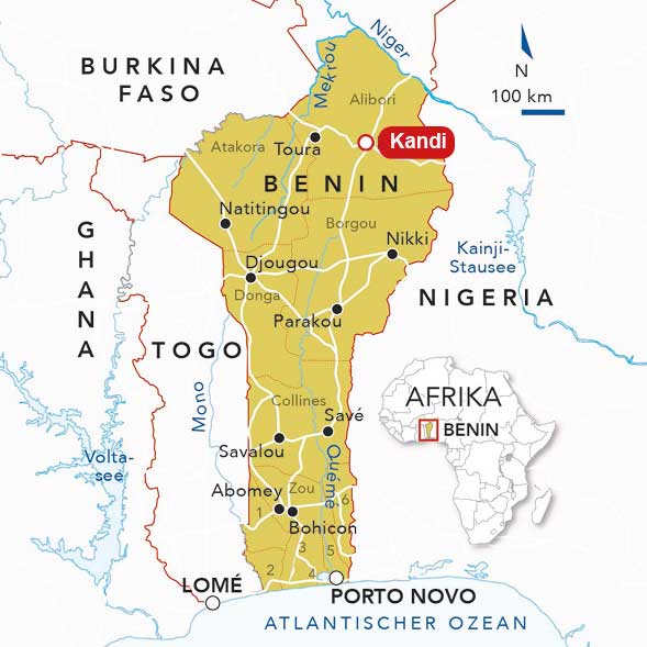 Benin Kandi Solarpumpe Karte