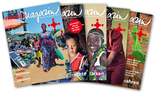 Montage verschiedener missio magazin-Cover