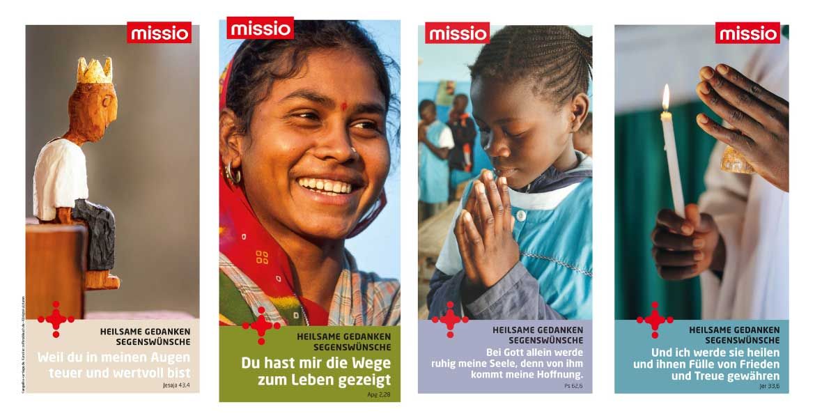 Die vier Cover der Segenswunschbroschüren der vergangenen Jahre.