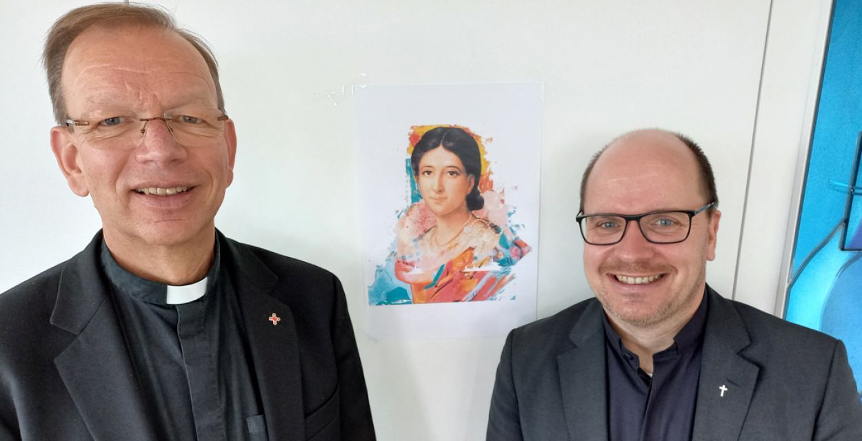 KNA-Interview mit den missio-Präsidenten Wolfgang Huber (München) und Dirk Bingener (Aachen); Foto: Christian Selbherr