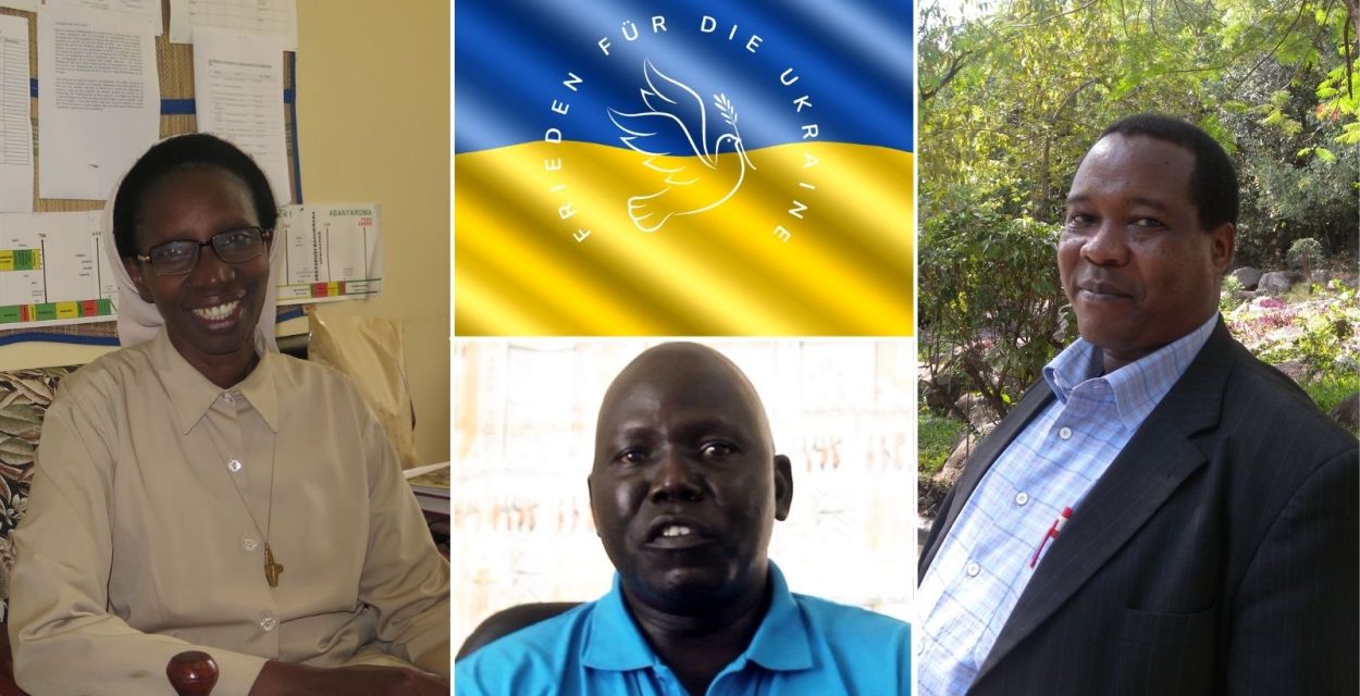 Sr. Geneviève aus Ruanda, Fr. Charles Indraku aus Uganda, Fr. Charles Kitima, Tansania