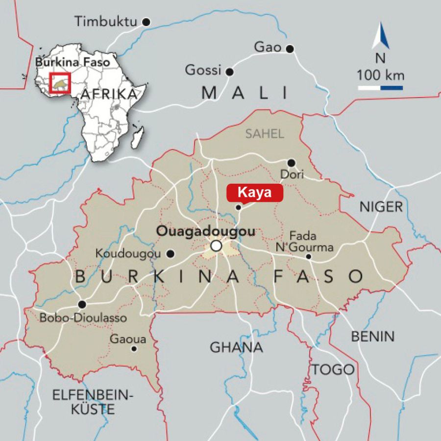 Landkarte von Burkina Faso.