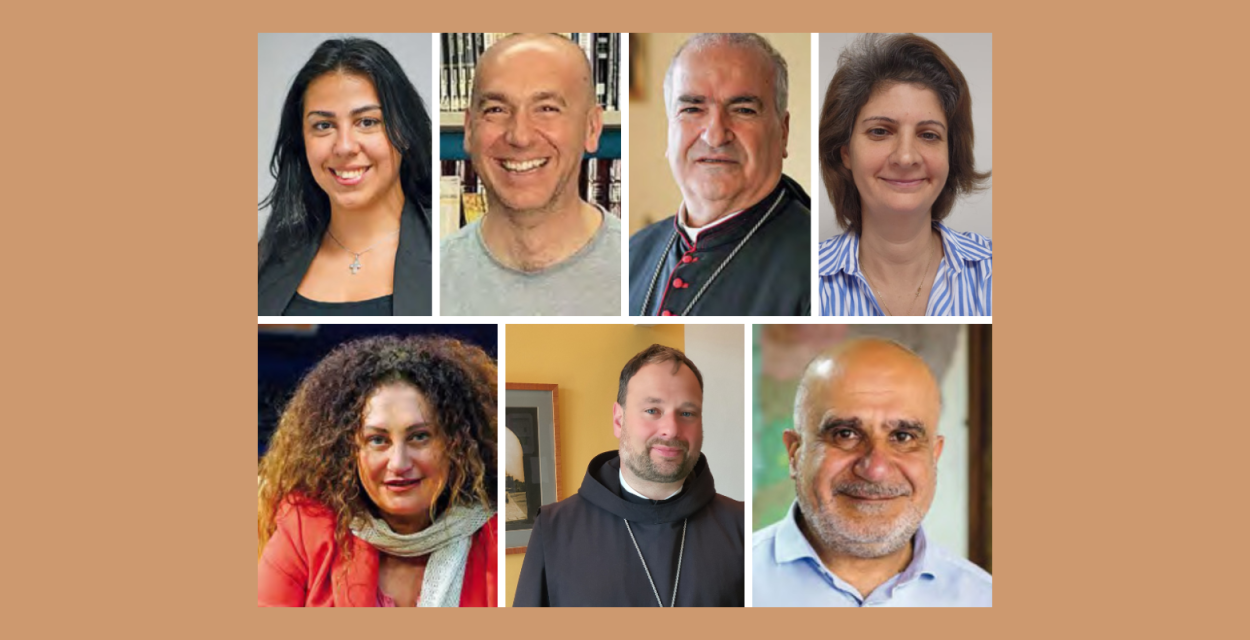 7 Porträts von missio-Partnerinnen und Partnern, die ihre Sicht auf den Konflikt im Nahen Osten schildern.