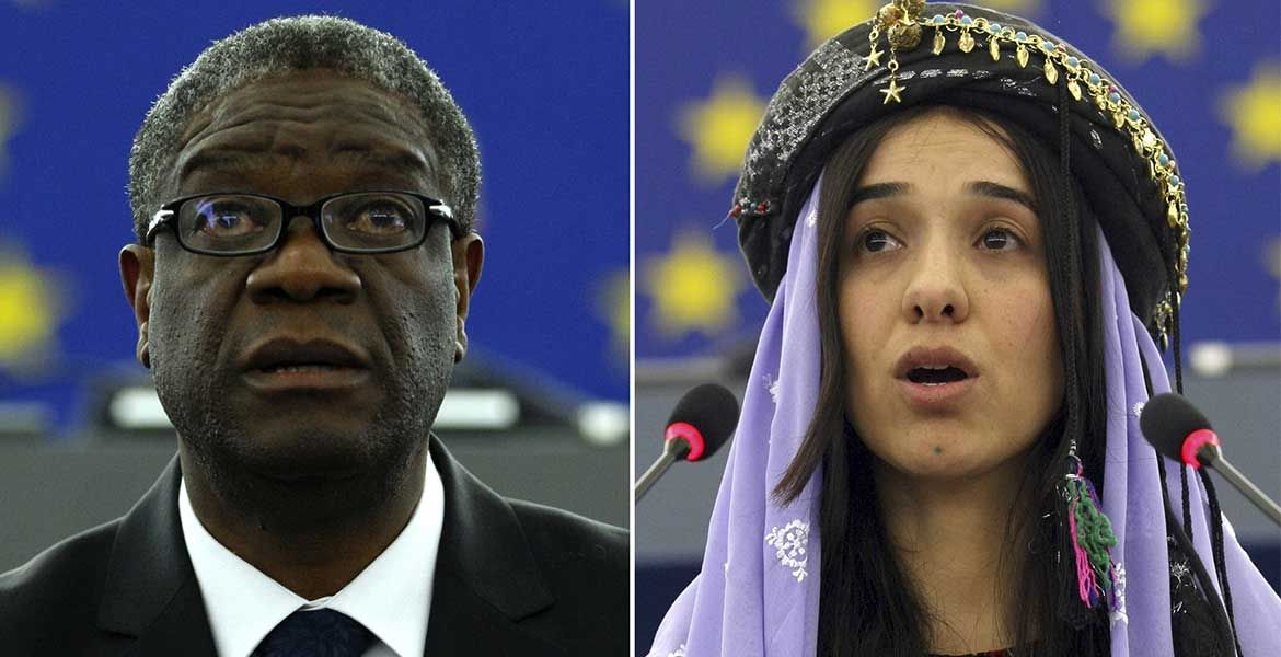 Der Friedensnobelpreis 2018 geht an Denis Mukwege aus dem Kongo und die Jesidin Nadia Murad. Foto: picture alliance/AP Photo