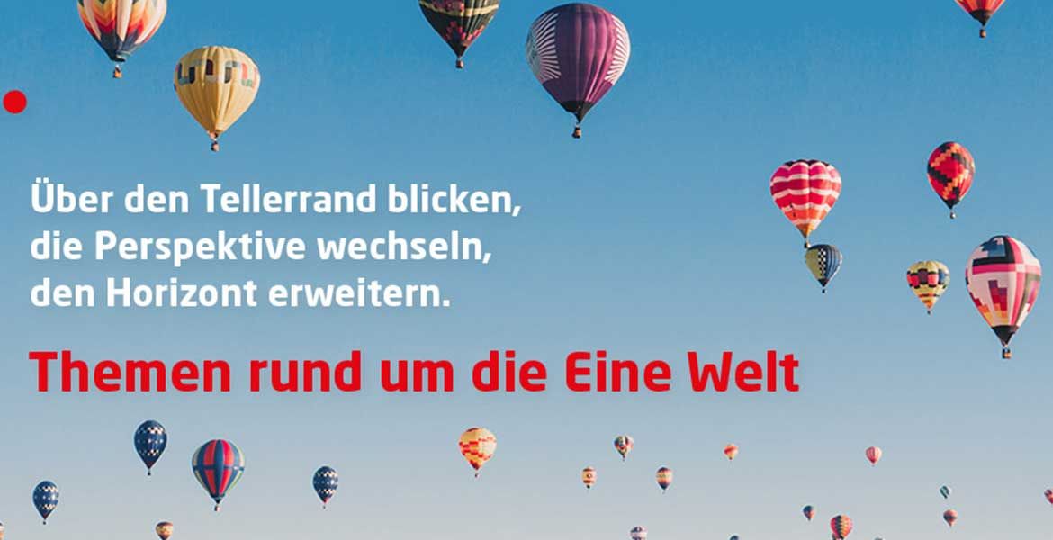 Viele bunte Ballons als Symbolbild für Themen der missiothek, die den Horizont erweitern