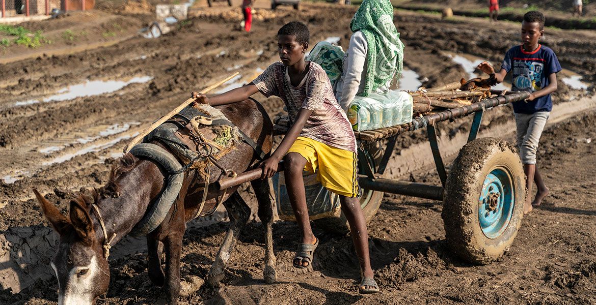 Geflohene Tigriner in einem Flüchtlingslager im Sudan