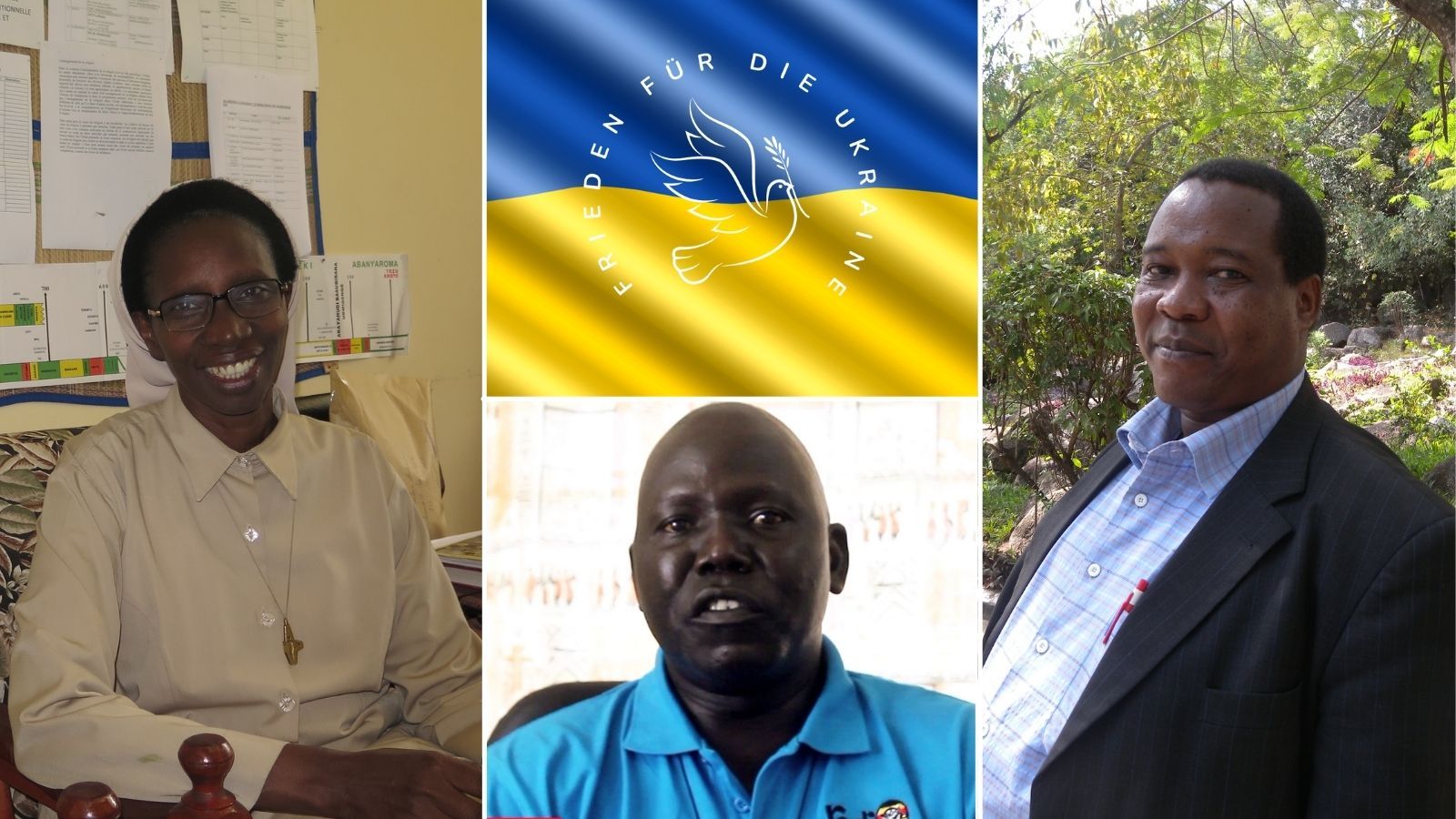 Sr. Geneviève aus Ruanda, Fr. Charles Indraku aus Uganda, Fr. Charles Kitima, Tansania