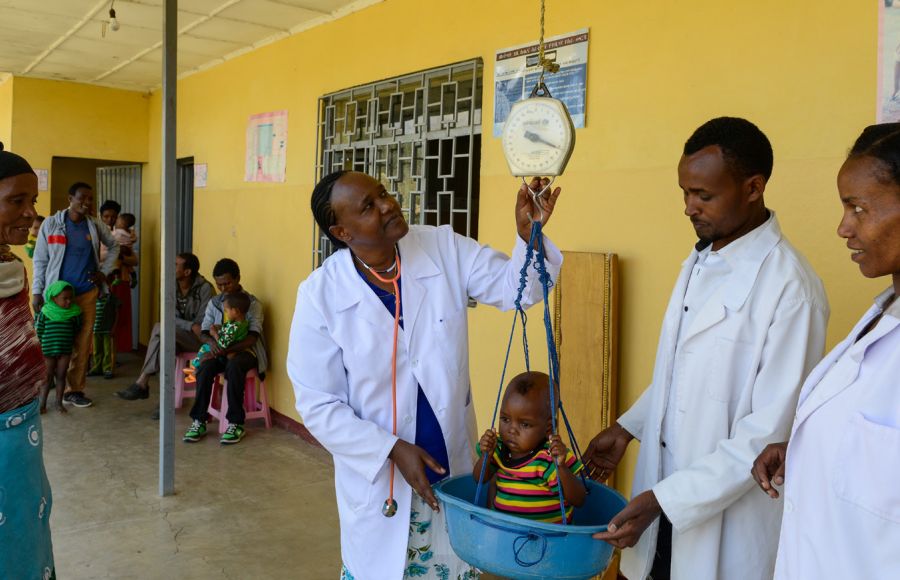 Mitarbeitende des Gesundheitsteams im Jajura Health Centre in Äthiopien