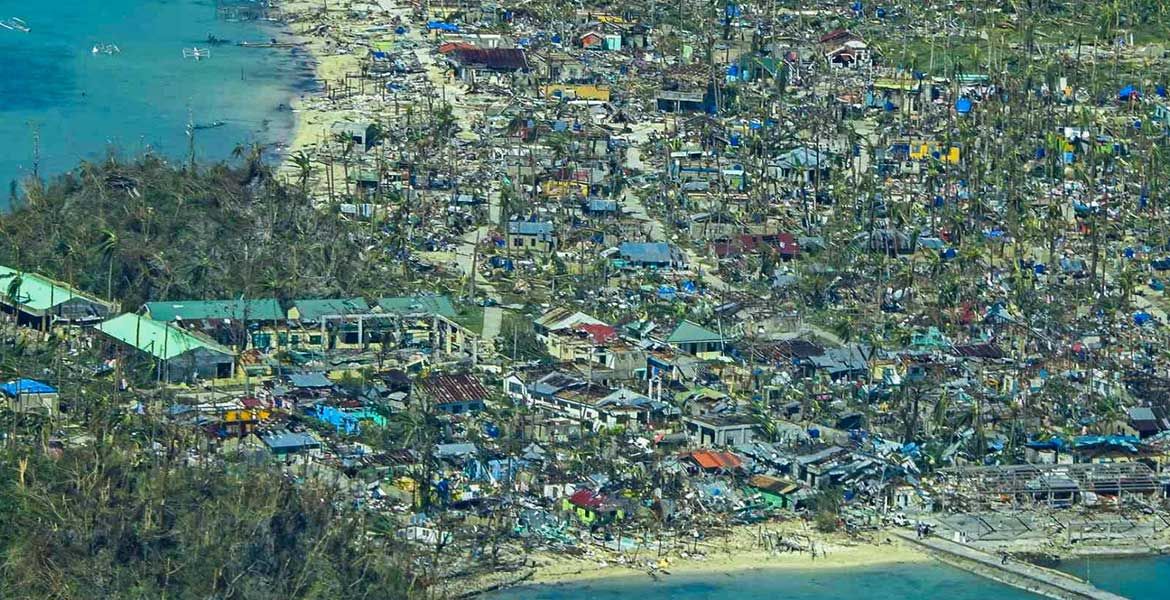 Zerstörungen nach dem Taifun Rai/Odette auf den Philippinen.