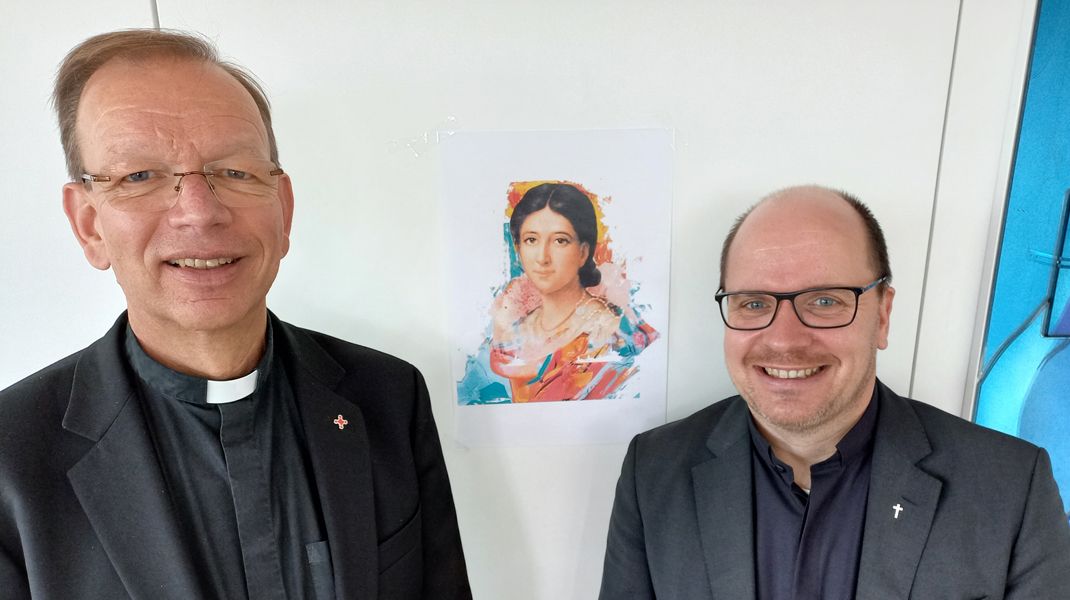 KNA-Interview mit den missio-Präsidenten Wolfgang Huber (München) und Dirk Bingener (Aachen); Foto: Christian Selbherr